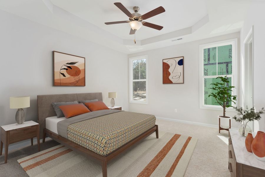 Representative furnished interior of a home built from the Palm by Stevens Fine Homes in River Hills, Shallotte (Image 11).