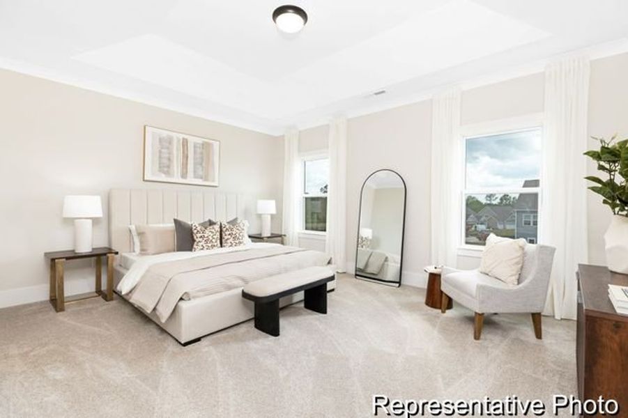 Representative furnished interior of a home built from the Bedford P by True Homes in Homecoming, Ravenel (Image 10).