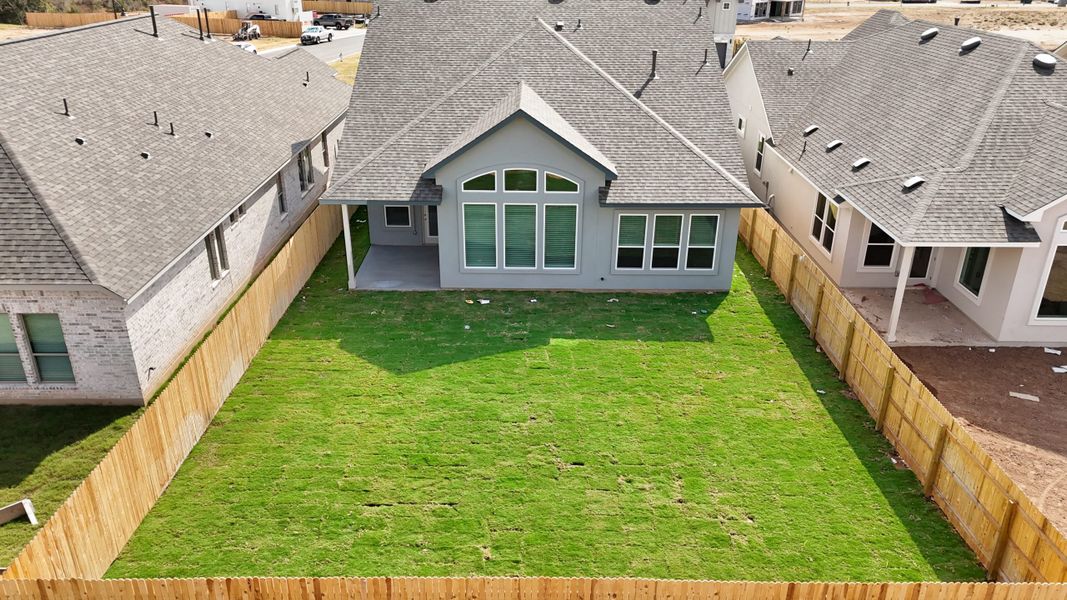 Exterior details and patio area of a home in Santa Rita Ranch, Liberty Hill (Image 18). Exterior details and patio area of a home in Santa Rita Ranch, Liberty Hill (Image 18).