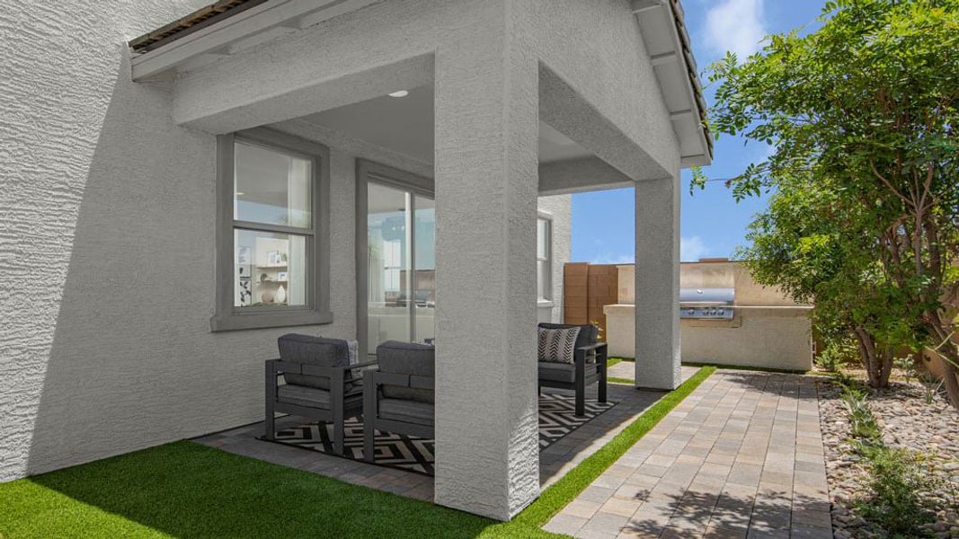 Representative exterior details of a home built from the Stanford by Taylor Morrison in Artisan at Asante Vista Collection, Surprise (Image 2). Representative exterior details of a home built from the Stanford by Taylor Morrison in Artisan at Asante Vista Collection, Surprise (Image 2).