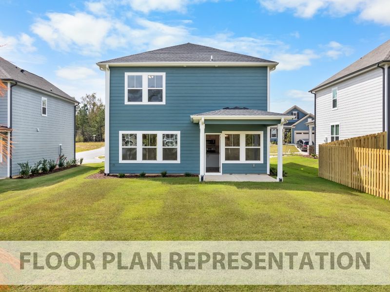 The 1888 - Floorplan Representation | Exterior Backyard with Optional Covered Porch The 1888 - Floorplan Representation | Exterior Backyard with Optional Covered Porch