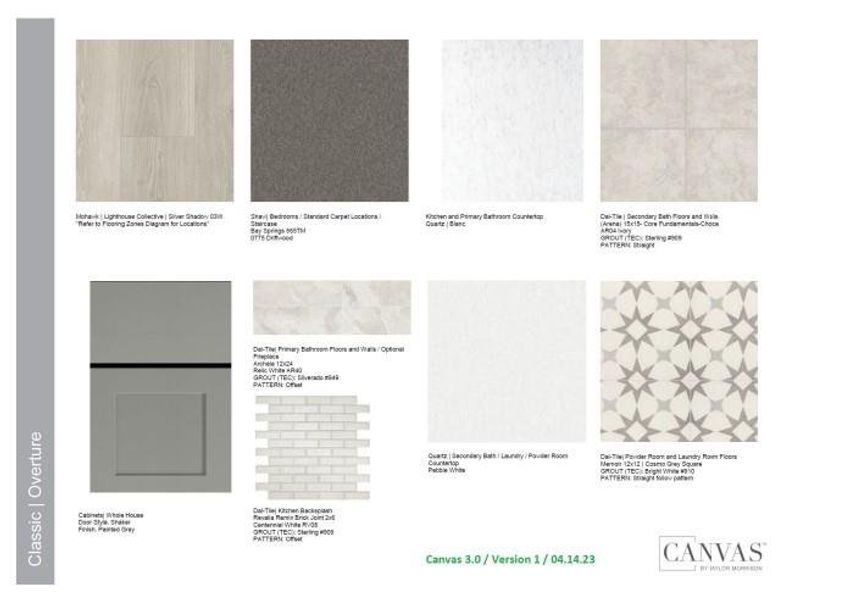 Design Selections.  Home is under construction and selections are subject to change.