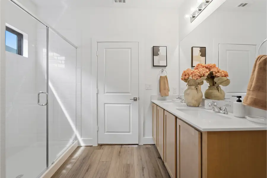 Representative furnished interior of a home built from the Willow by CastleRock Communities in Katzer Ranch, Converse (Image 27).