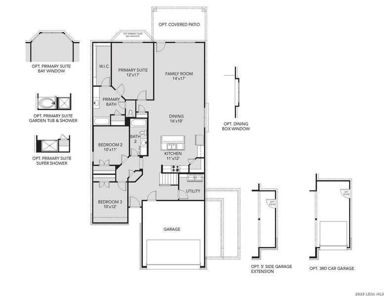 2D floor plan layout of this home in Cinco Lakes, San Antonio, TX (Image 5).