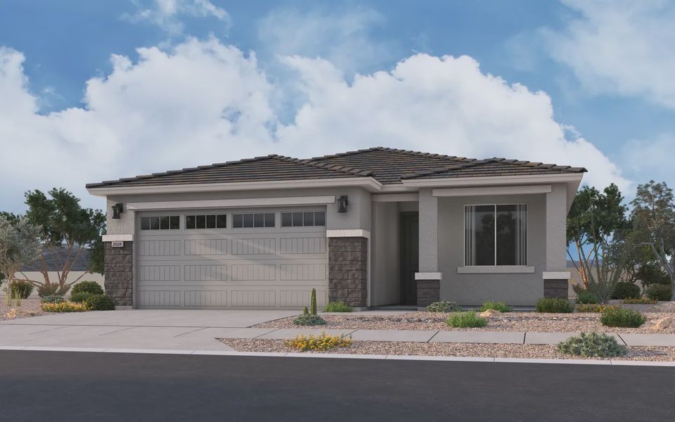 Representative exterior photo of a completed home built from the 2028 by Elliott Homes in Camilo at Santana, Yuma, AZ (Image 2).