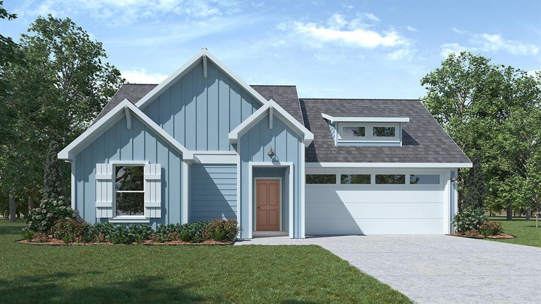 Front exterior of a new home in Creeks at Burnett Trail, Canton, TX, highlighting curb appeal (Image 1).