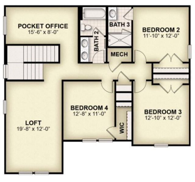 2D floor plan layout of this home in Northlake at Ovation, Winter Garden, FL (Image 5).