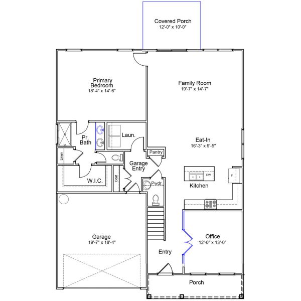 2D floor plan layout of this home in Dove Hollow, Chesnee, SC (Image 2).