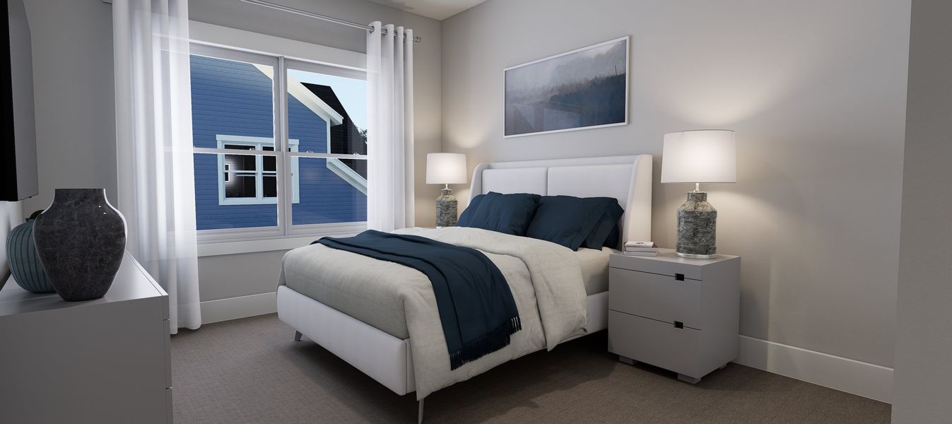 Representative furnished interior of a home built from the Willow by Baker Residential in Atwater Station - Village Collection, Fuquay Varina (Image 26).