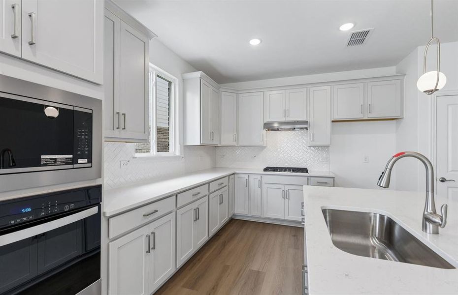 Abundant cabinet space in kitchen