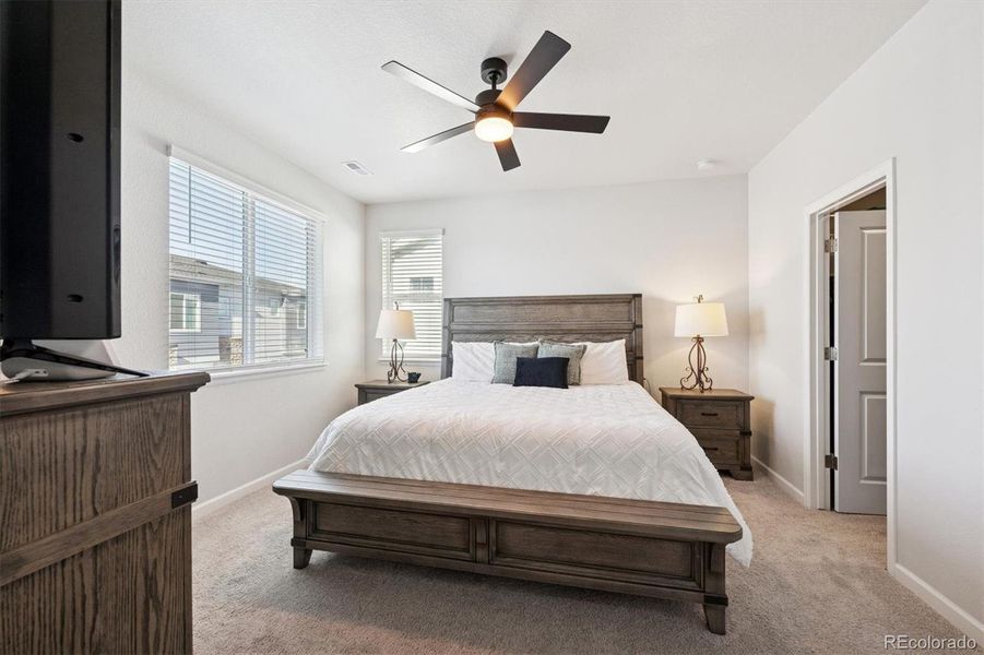 Ceiling fan with light, large walk-in closet Ceiling fan with light, large walk-in closet