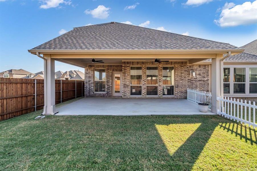 Exterior details and patio area of a home in Country Lakes Classic 50, Denton (Image 4). Exterior details and patio area of a home in Country Lakes Classic 50, Denton (Image 4).