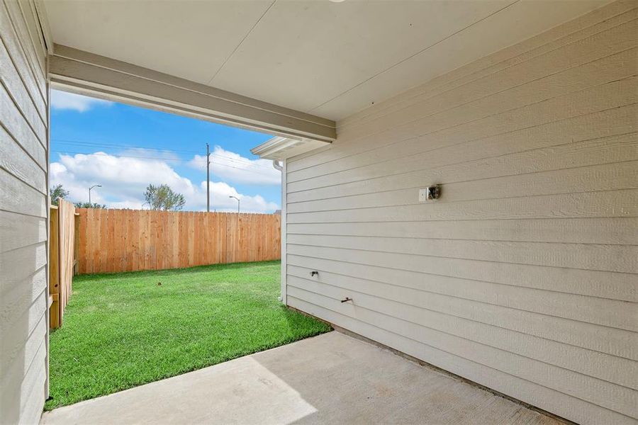 Back patio wired for a TV