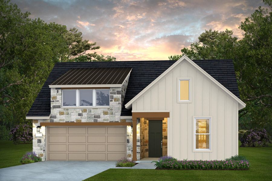 Representative exterior photo of a completed home built from the Palmary by Del Webb in Del Webb Sugar Land at Ryehill, Sugar Land, TX (Image 7).