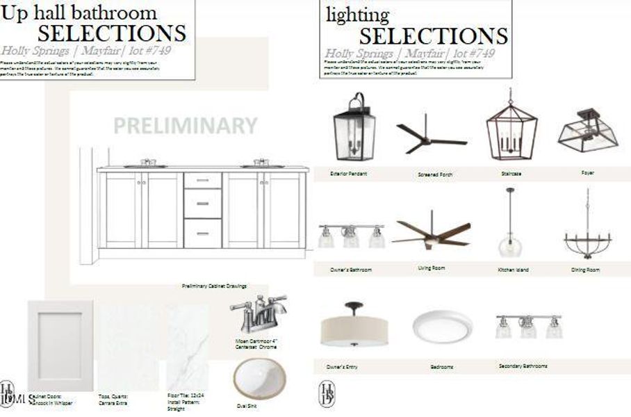 Up Hall and Lighting Selections
