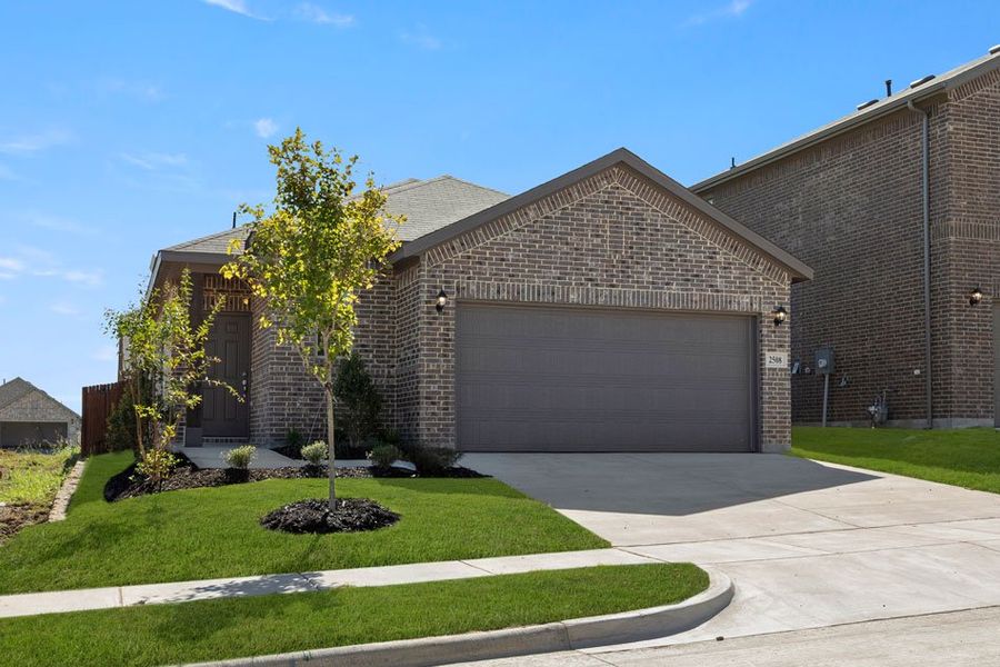 Representative exterior photo of a completed home built from the Cottonwood by Impression Homes in ValleyBrooke, Mesquite, TX (Image 1).