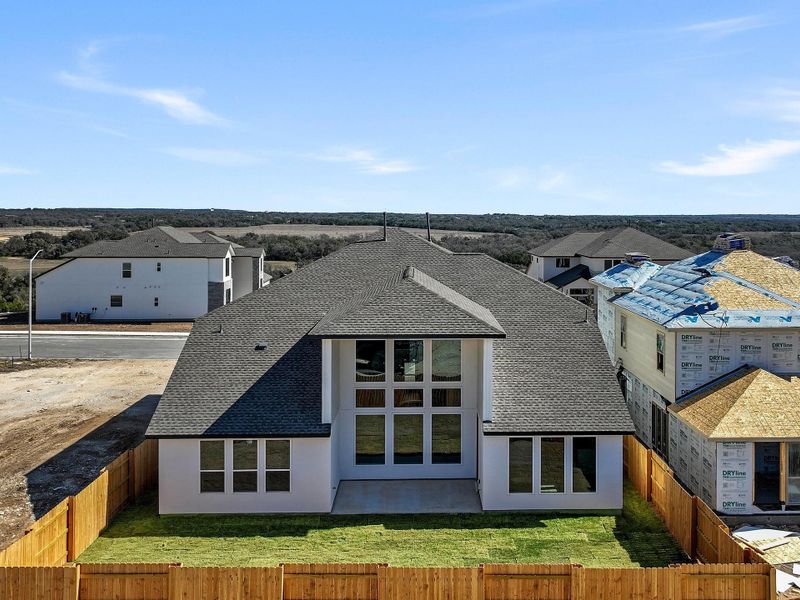 Exterior details and patio area of a home in Lariat, Liberty Hill (Image 3).