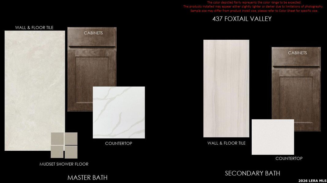 Sample of building materials used in homes in Foxbrook, Cibolo (Image 5).