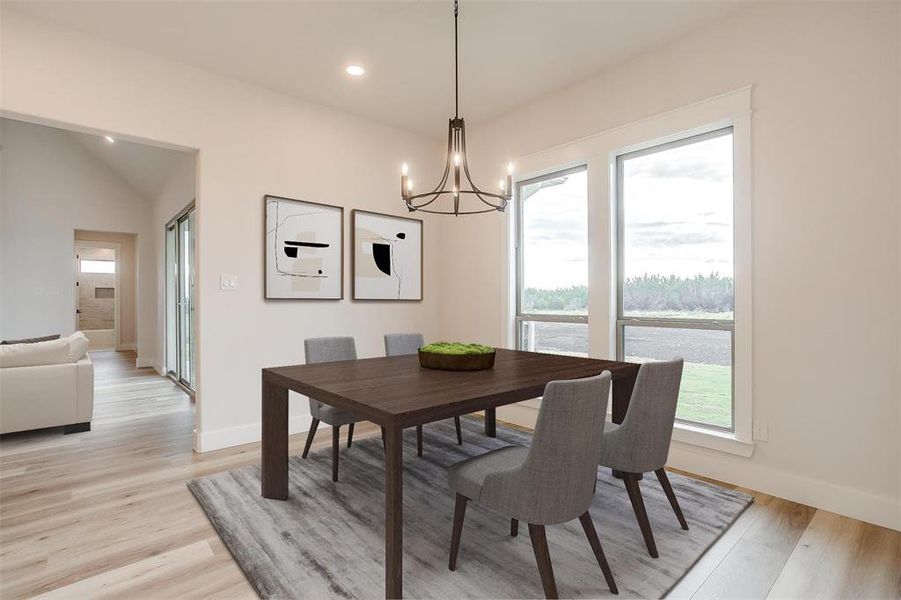 Dining room will accommodate your favorite table.