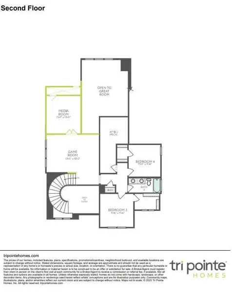 2D floor plan layout of this home in Woodson’s Reserve, Spring, TX (Image 3).