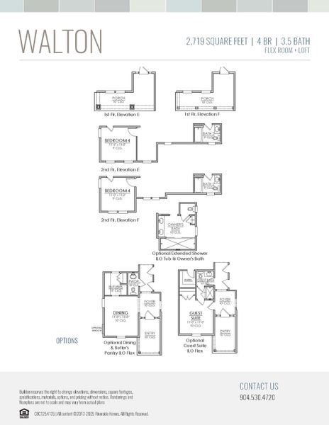2D floor plan layout for the Walton by Riverside Homes in Mariposa at EverRange 50' Series, Jacksonville, FL (Image 6).