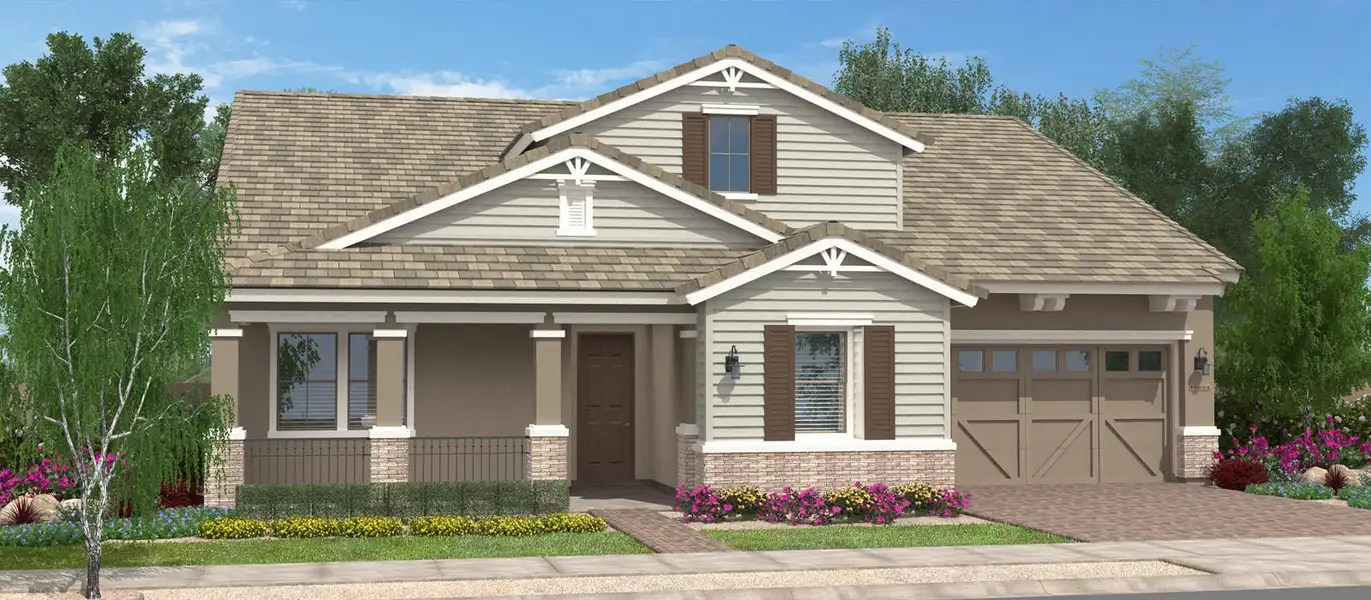 Representative exterior photo of a completed home built from the Pineapple with Loft by Fulton Homes in Fields at Barney Farms, Queen Creek, AZ (Image 5).
