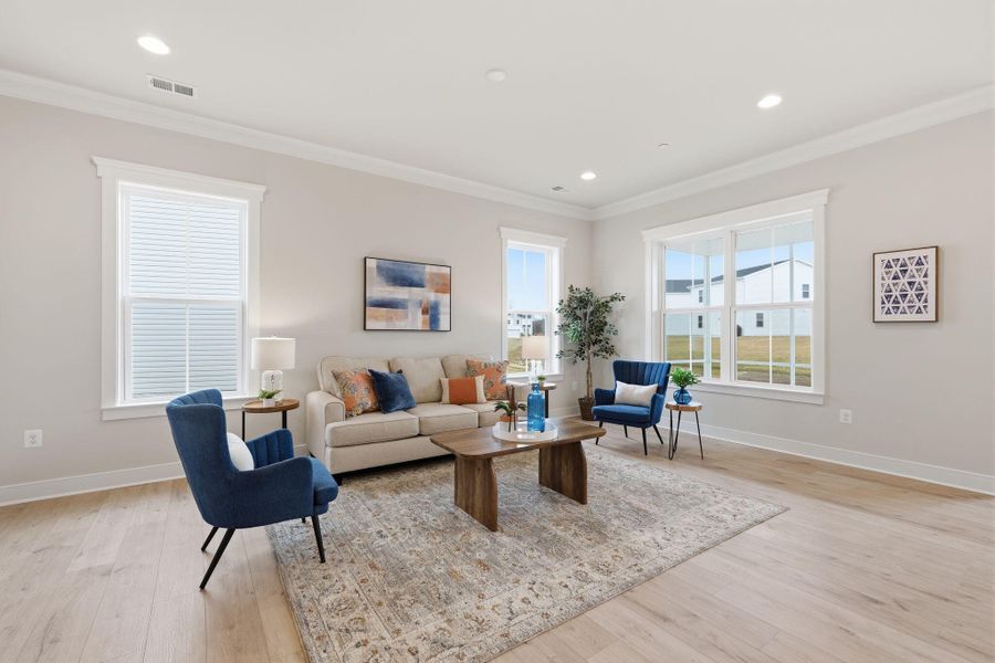 Furnished interior view inside a new home in Nexton, Summerville (Image 4). Furnished interior view inside a new home in Nexton, Summerville (Image 4).