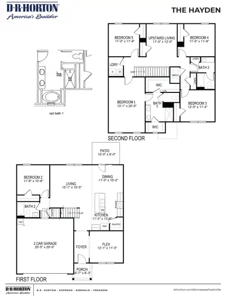 2D floor plan layout of this home in Walnut Ridge, Lebanon, TN (Image 3).