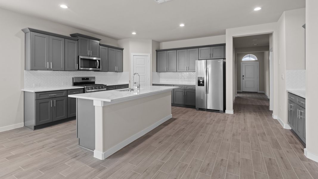 Representative furnished interior of a home built from the BLANCO by D.R. Horton in Northwest Passage, Midland (Image 4). Representative furnished interior of a home built from the BLANCO by D.R. Horton in Northwest Passage, Midland (Image 4).