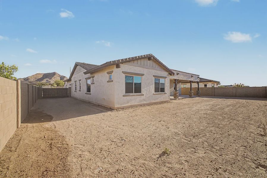 Exterior details and patio area of a home in Bellero Estates, Queen Creek (Image 34).