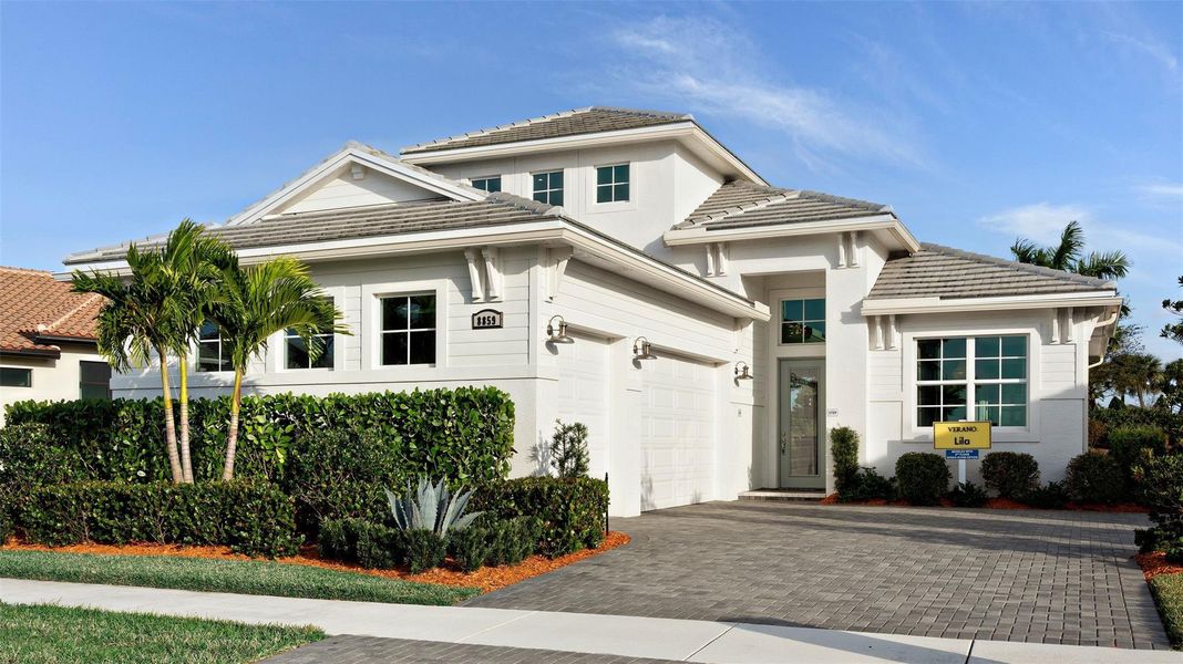 Front exterior of a new home in , Stuart, FL, highlighting curb appeal (Image 22). Front exterior of a new home in , Stuart, FL, highlighting curb appeal (Image 22).