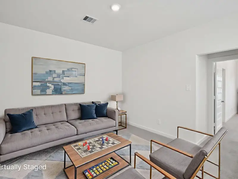 Furnished interior view inside a new home in Cole Creek Crossing, Houston (Image 6). Furnished interior view inside a new home in Cole Creek Crossing, Houston (Image 6).
