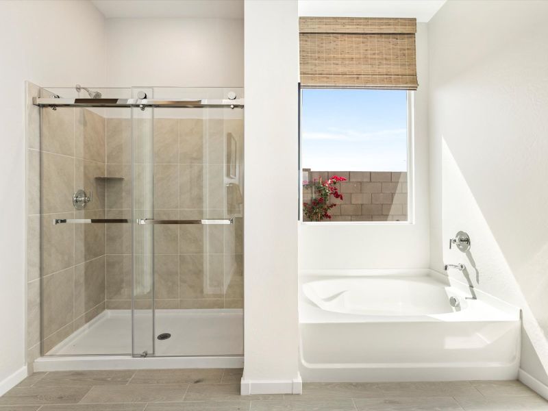 Primary Bathroom in Lennon Floorplan at Abel Ranch