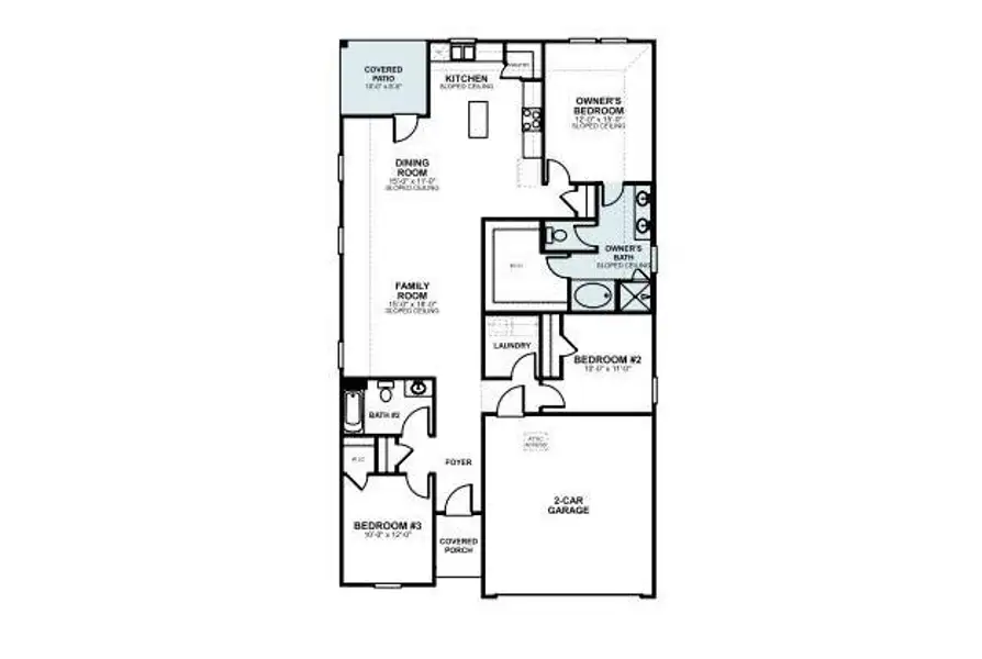 2D floor plan layout of this home in Cascades at Onion Creek, Austin, TX (Image 5). 2D floor plan layout of this home in Cascades at Onion Creek, Austin, TX (Image 5).