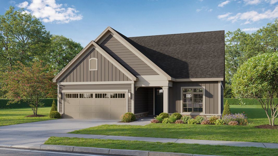 Representative exterior photo of a completed home built from the Cortona by Epcon Communities in Courtyards by Carrell, Ocean Isle Beach, NC (Image 6). Representative exterior photo of a completed home built from the Cortona by Epcon Communities in Courtyards by Carrell, Ocean Isle Beach, NC (Image 6).
