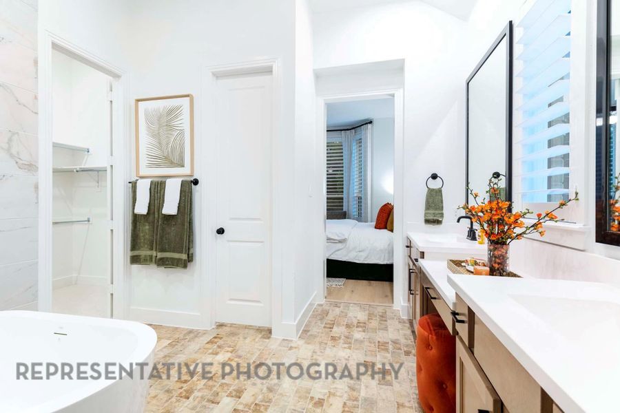 Furnished interior view inside a new home in Riceland: 65ft. lots, Mont Belvieu (Image 34).