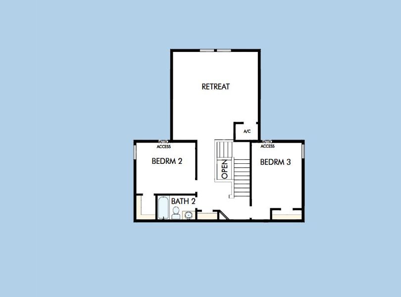 2D floor plan layout for the The Allman by David Weekley Homes in Eastlyn, Bradenton, FL (Image 5).