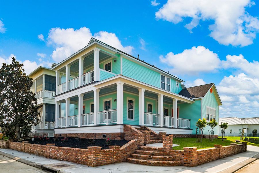 Front exterior of a new home in , Galveston, TX, highlighting curb appeal (Image 24).