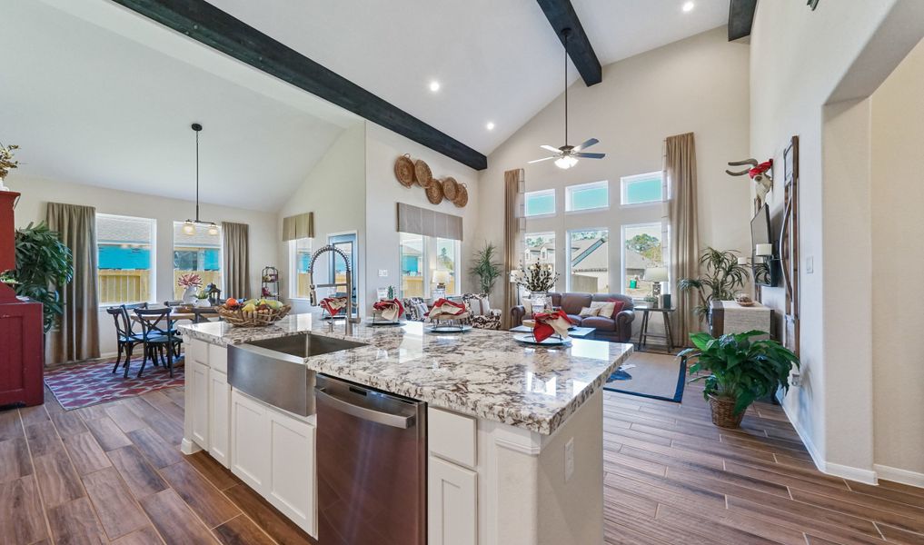 Large island in kitchen