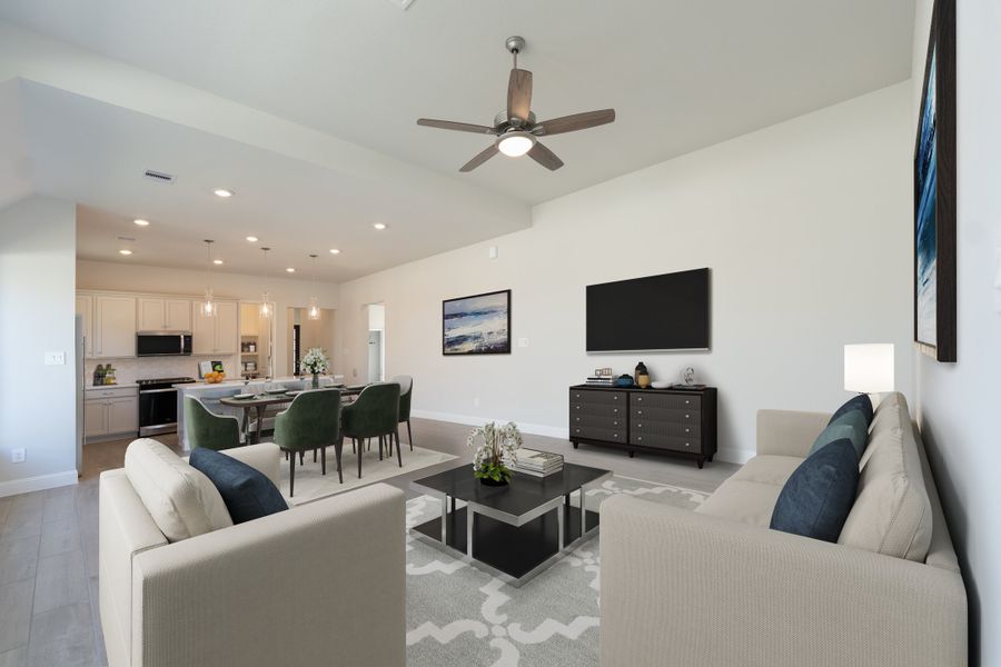 Representative furnished interior of a home built from the Marshfield by Beazer Homes in Meridiana, Iowa Colony (Image 4).