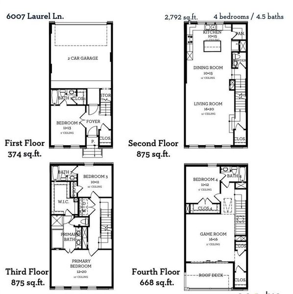 2D floor plan layout of this home in Addison Grove, Addison, TX (Image 4).