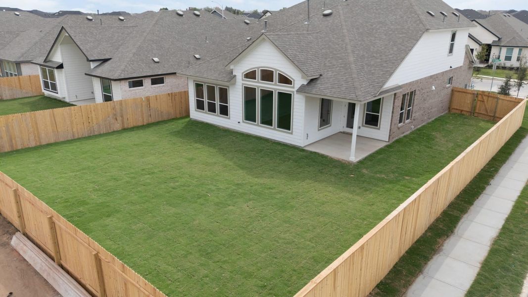 Exterior details and patio area of a home in Parkside on the River, Georgetown (Image 3). Exterior details and patio area of a home in Parkside on the River, Georgetown (Image 3).