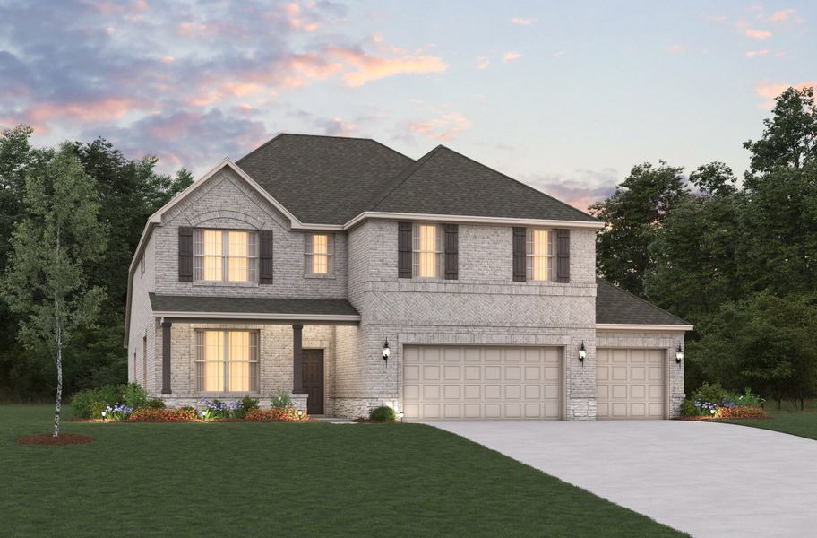 Representative exterior photo of a completed home built from the Blackburn by Beazer Homes in Brookville Estates, Forney, TX (Image 2). Representative exterior photo of a completed home built from the Blackburn by Beazer Homes in Brookville Estates, Forney, TX (Image 2).