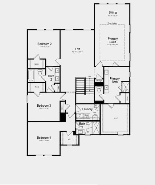2D floor plan layout for the Sumner by Taylor Morrison in Dreycott, Lawrenceville, GA (Image 6).