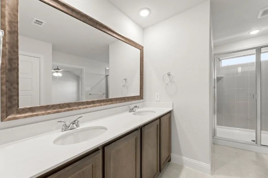 Front exterior of a new home in Sereno Oaks at Buckner Terrace, Dallas, TX, highlighting curb appeal (Image 13).