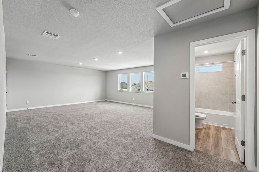 Representative unfurnished interior of a home built from the Tejas by Omega Builders in Hillside Village, Temple (Image 12). Representative unfurnished interior of a home built from the Tejas by Omega Builders in Hillside Village, Temple (Image 12).