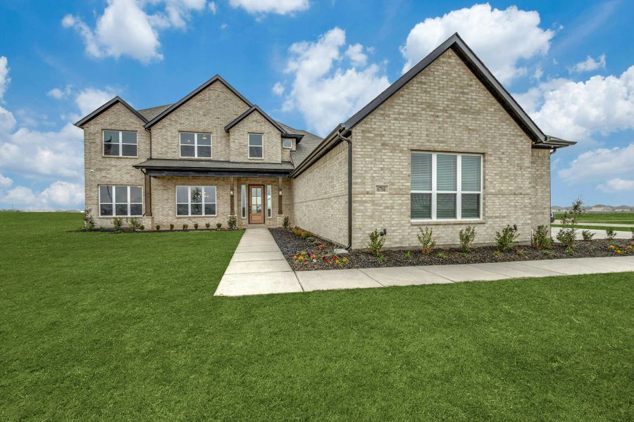Front exterior of a new home in Berkshire Estates, Mesquite, TX, highlighting curb appeal (Image 1). Front exterior of a new home in Berkshire Estates, Mesquite, TX, highlighting curb appeal (Image 1).