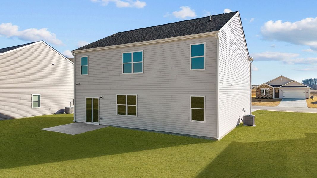 Exterior details and patio area of a home in West New Bern, New Bern (Image 20).