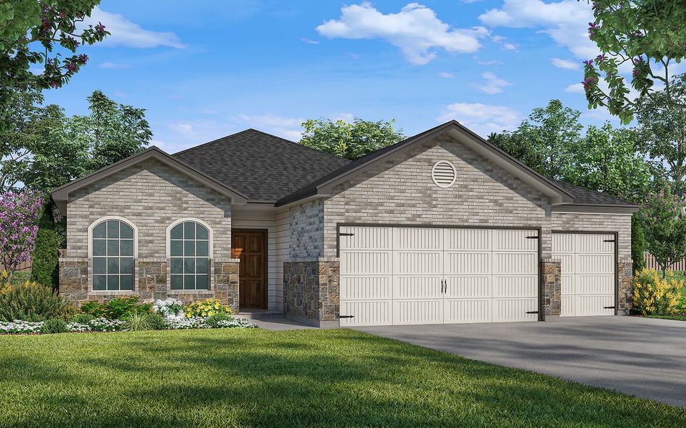 Representative exterior photo of a completed home built from the Duval by Kendall Homes in River Ranch, Dayton, TX (Image 4).