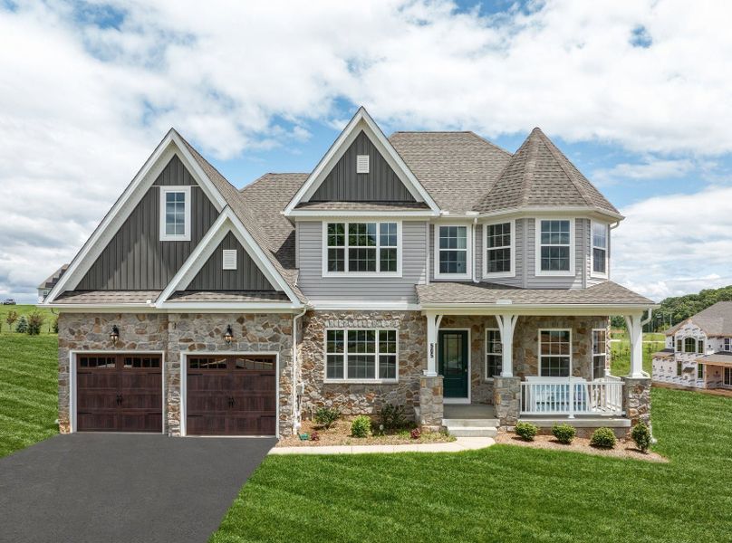 Representative exterior photo of a completed home built from the Nottingham by Keystone Custom Homes in McLean South Shore, Belmont, NC (Image 17).